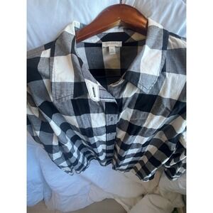 Talbots Plus XL Buffalo‎ Check Long Sleeve Button Up Classic Cotton Shirt